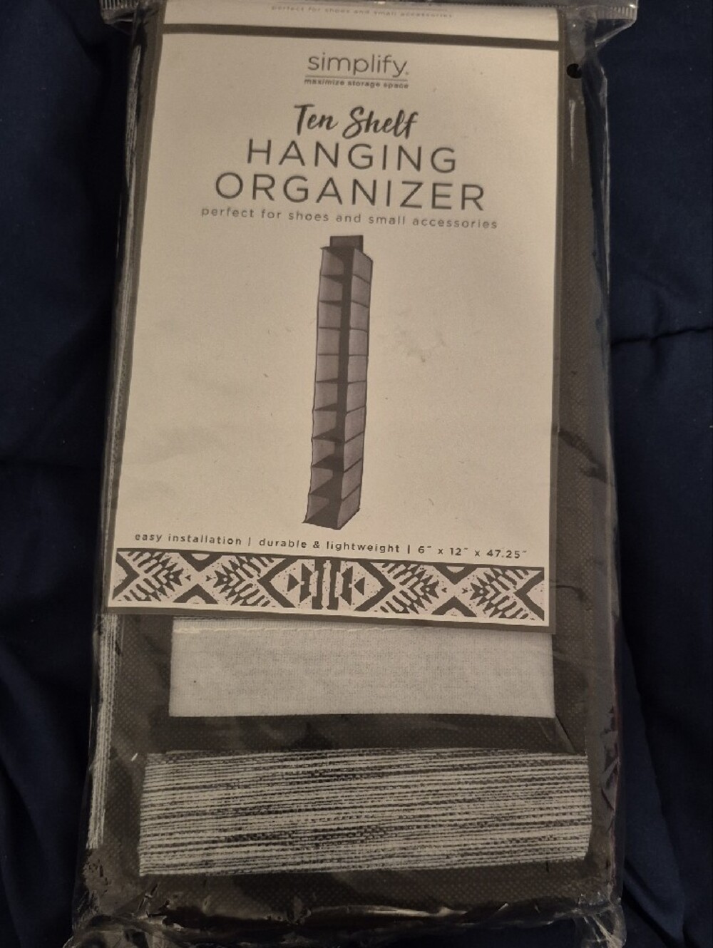 Ten-Shelf Hanging Closet Organizer - Gray & Black